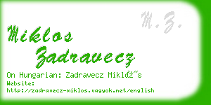 miklos zadravecz business card